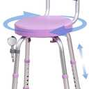 360  Rotating Shower Chair with Seat Back, Anti Slip Adjustable Height Bathtub Stool, Suitable for Elderly and Postoperative Patients as a Bathroom Shower Seat