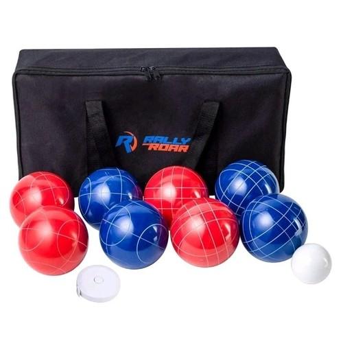 Backyard Bocce Ball Game Set 8 Balls, Pallino, Carry Case, 107mm Rope
