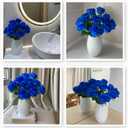 12 PCS Rose Artificial Silk Flowers, Fake Roses with Long Stems Realistic Faux Rose Flower Bouquets for Home Wedding Decoration Party-Sapphire Blue