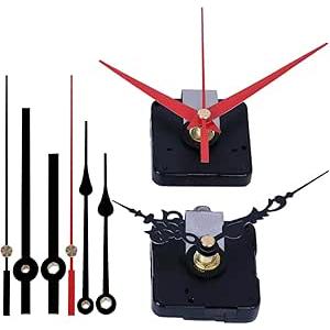 EMOON 2 Pack Silent Sweep Quartz Clock Movement Mechanism with 4 Hands, DIY Repair Replacement for Custom Clocks (Shaft Length 5/8 in)