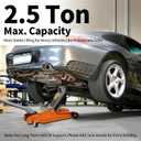 2.5 Ton Car Jack Low Profile Hydraulic Floor Jack, 5500 lbs Capacity, 3.4"-15.2" Lifting Range, Alloy Steel, Black, for Sedans and SUVs(Orange)