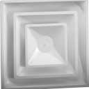 Drop Ceiling HVAC Supply Grille - for T-Bar Lay-in - 2 Coned - 24" x 24" - for 6" Vent Connection