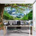 TUNDJ - Waterfall Landscape Wallpaper Natural Scenic Wall Mural for Living Room Office（Not Peel and Stick）