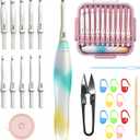 Crochet Hooks Set - Gel-Infused Jelly Touch Ergonomic Handle, 10 Sizes Interchangeable, All-in-One Kit with Organized Case for Beginners & Crafters