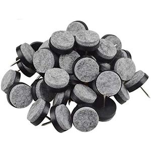 40pcs Round Heavy Duty Nail-on Felt Pad for Furniture Chair Table Leg Feet Floor Protectors Slide Smoothly (Black, Pad Diameter 20mm)