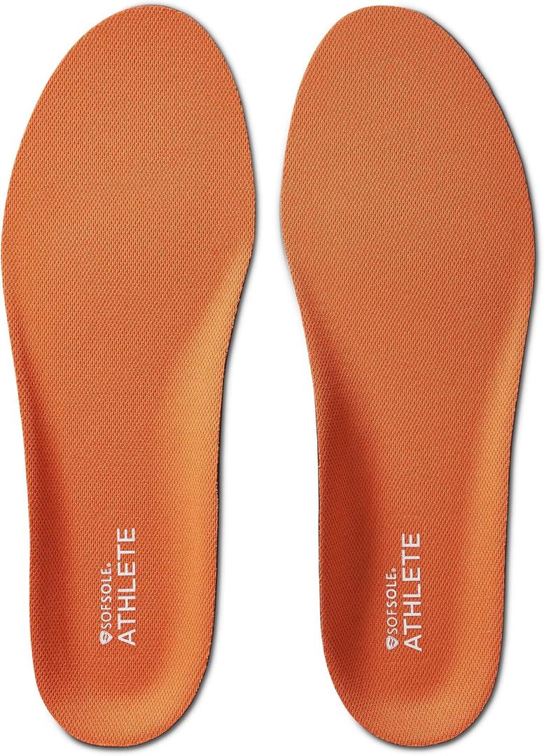 Sof Sole Insoles Women's Athlete Performance Full-Length & Trim-to-Fit Gel Shoe Insert, Orange, 5-7.5 US