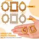 15pcs Miniature Frames Gold, Mini Ornate Picture Frames for Dollhouse Accessories, Vintage Tiny Resin Photo Frames for Wall Decor, DIY Crafting Embellishments, Small Antique Frame Set