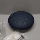 Steel Tongue Drum - 14 Inch 15 Note Tongue Drum - Hand Pan Drum with Music Book, Handpan Drums Mallets and Carry Bag, D Major (Navy Blue)