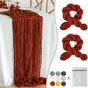 Waligoy Terracotta Cheesecloth Table Runner 2 Pack 35" Boho Gauze Table Runner 120 inches Long Runner Rustic Sheer Fabric Bulk for Baby Shower Wedding Bridal Birthday Party Table Decorations