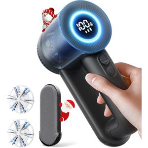 Rechargeable Fabric Shaver & Pill Remover, 3-Speed Electric Lint Remover with LED Display & 6 Blades, for Couch, Sofabed, Clothes, Sweaters, Blankets, Furniture - Black