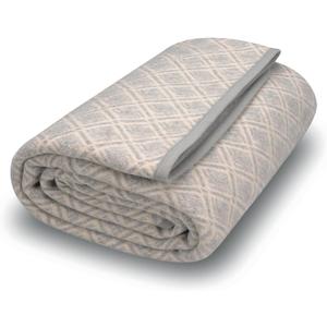 ACUSHLA Merino Wool Blanket Warm Throw Camping Outdoor Travel,Gray Plaid, Size 79" x 63"