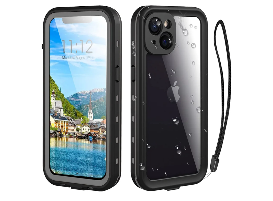 Waterproof Phone Case Compatible with iPhone 13, IP68 Waterproof Shockproof Dust-Proof Phone Case with Built in Screen Protector, Full Body Protective Case (Black, iPhone 13)