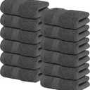 Infinitee Xclusives Luxury Wash Cloths for Showering [13x13]  100% Cotton Washcloths [Pack of 12], Soft and Absorbent Face Towels for Bathroom Wash Clothes, Gym, and Spa (Shadow Grey)