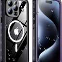 Temdan Magnetic for iPhone 15 Pro Case Waterproof,Built-in Screen Protector[IP68 Underwater][Upgrade Military Dropproof][Compatible with MagSafe] Full Body Shockproof Translucent Case 6.7''-Purple