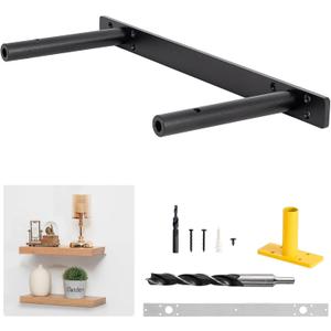 16'' Heavy-Duty Hidden Floating Shelf Bracket  210 LBS Max Load (Mounted on Studs), Floating Mantel Bracket for Fireplace & Wall Shelves, Includes Easy Installation Kit16 inch Brackets