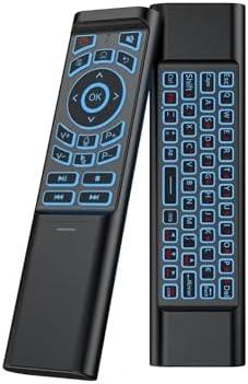 iPazzPort Mini Air Mouse Remote with Keyboard - 7-Color Backlit, Bluetooth & 2.4G Dual-Mode, Responsive Light-Press Buttons for Smart TV, Android Box, PC, Windows | AAA Battery Powered (NOT Included)