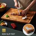 XXX Large Bamboo Cutting Board with Non Slip Feet and Over Sink Butcher Block Chopping Board Nice Solid Thick Wooden Juice Groove Huge Big XXl xlarge Best Hardwood Kitchen Counter Organic, 24*18 in