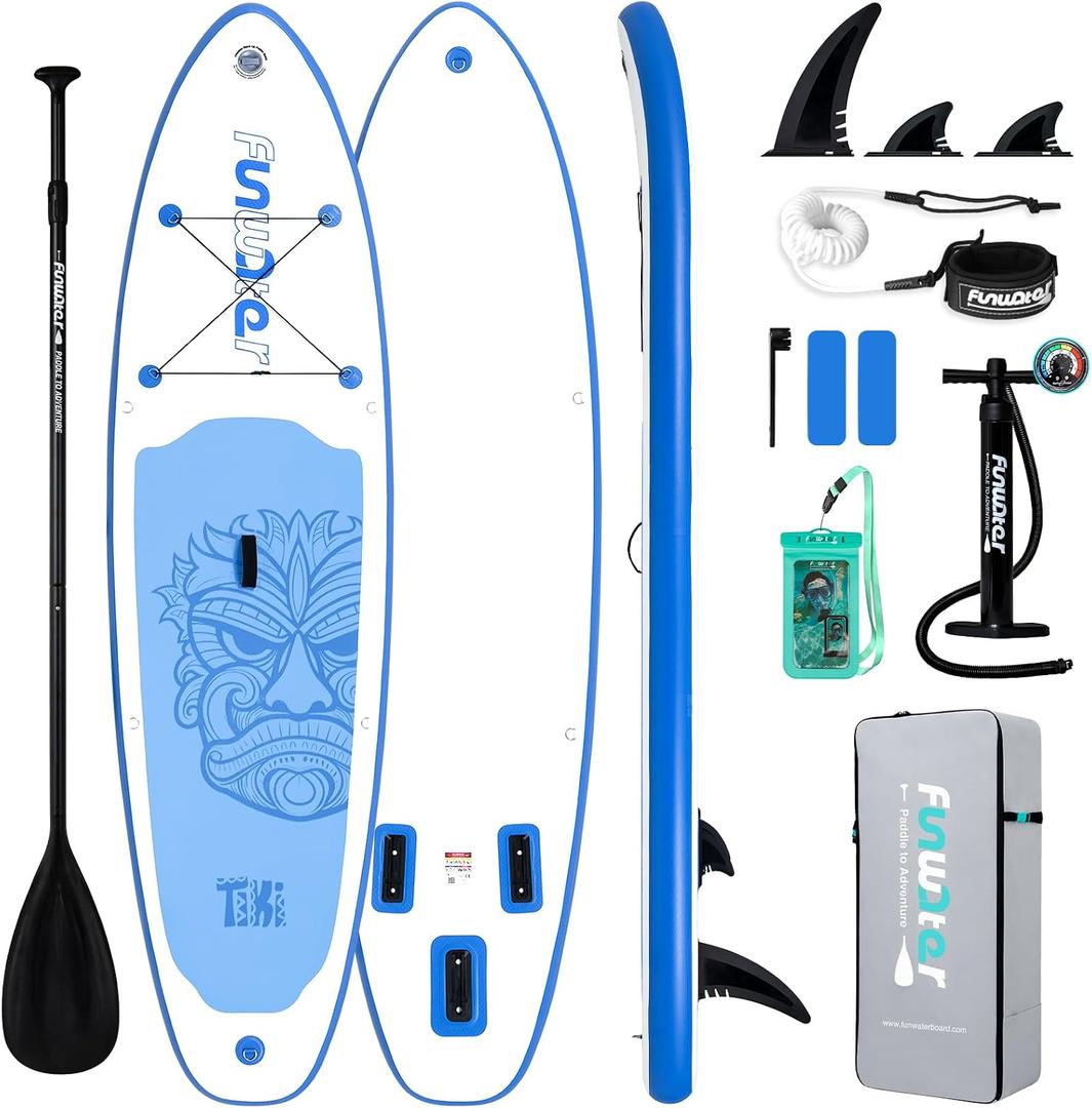 FunWater Inflatable Ultra-Light Stand Up Paddle Board for All Skill Levels with Premium SUP Paddleboard Accessories,Non-Slip Comfort Deck for Youth & Adults