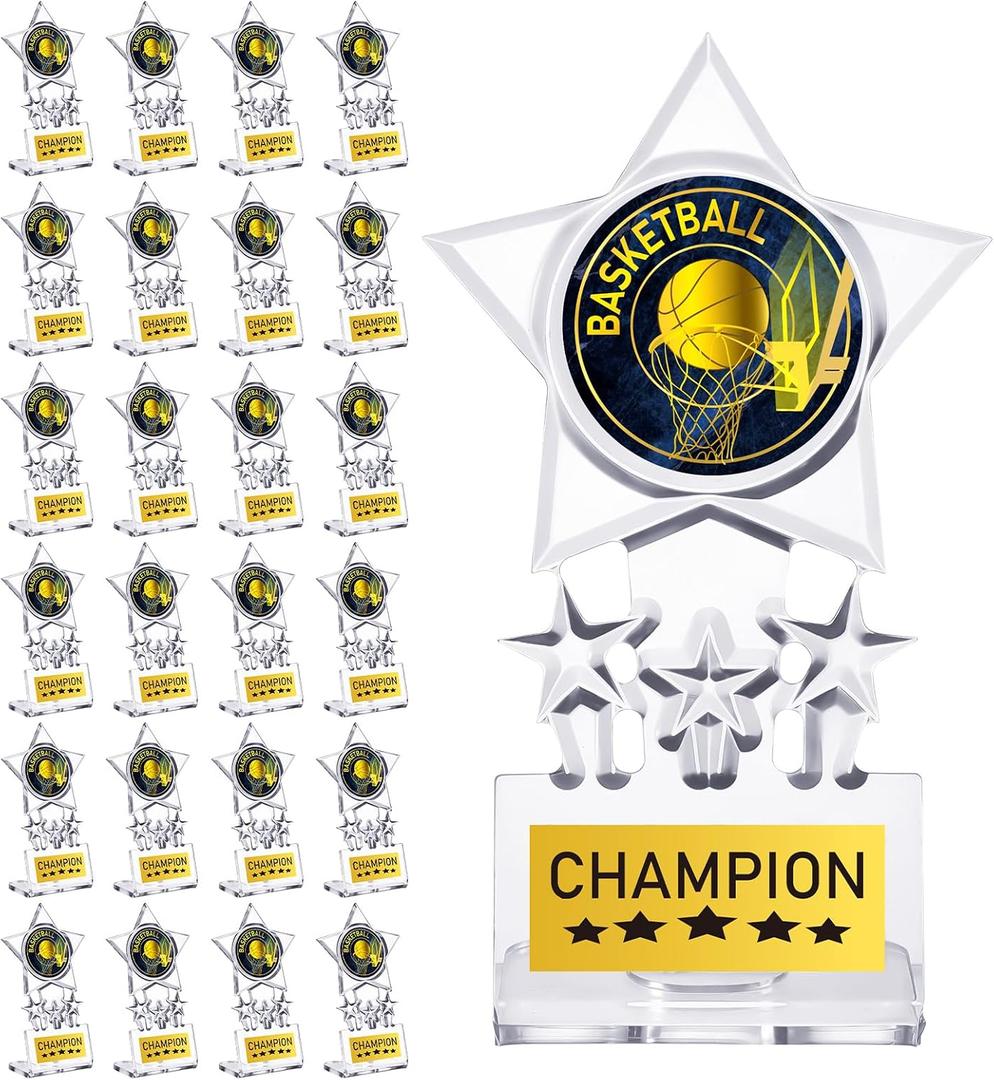 Tondiamo Basketball Trophy Bulk - Acrylic Basketball Champion Awards Winner Prizes Trophies for Sports Competition Prizes Souvenir Gift Decoration