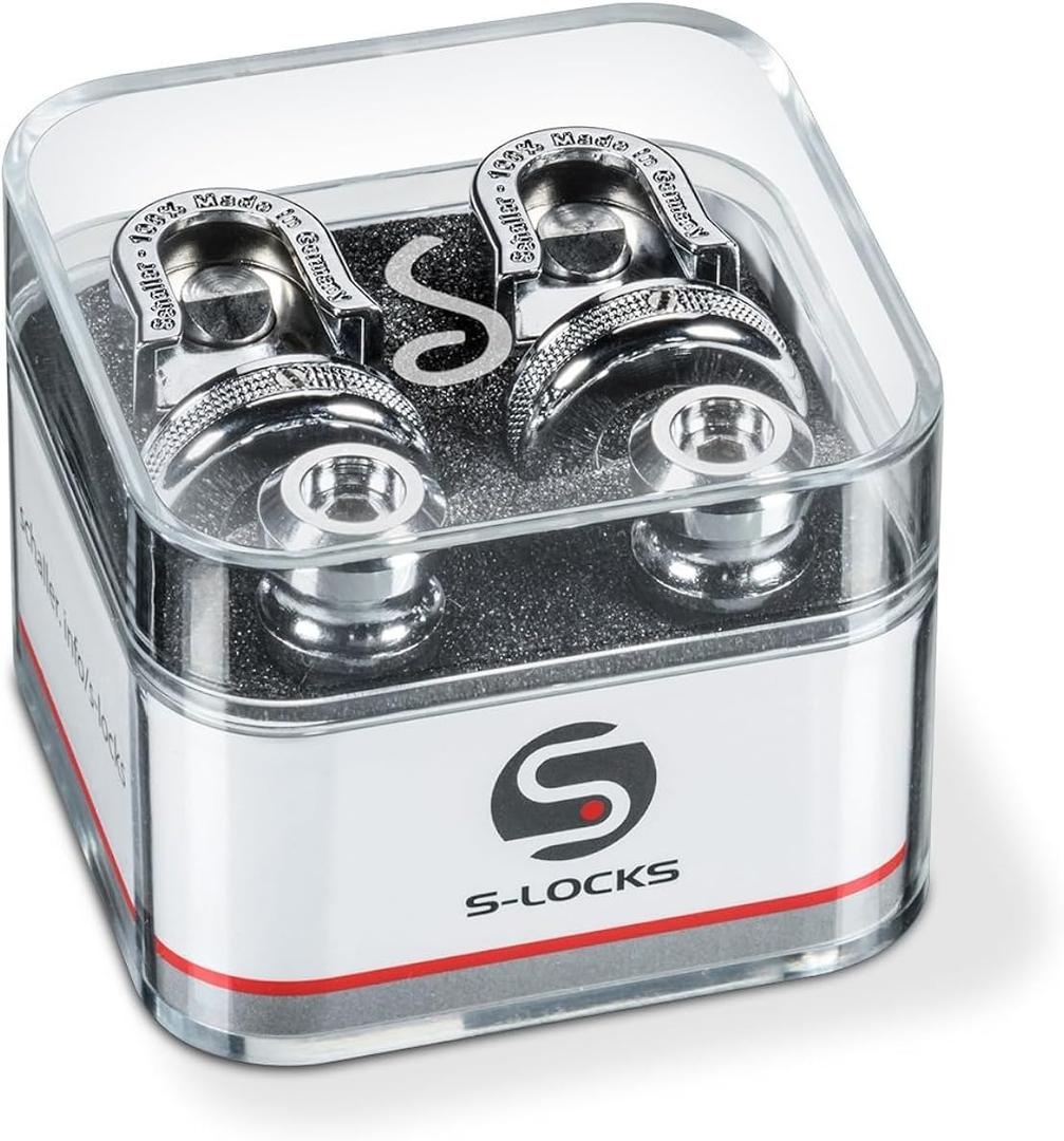 Schaller S Locks Guitar Strap Locks and Buttons (Pair) Chrome Schaller S Locks Guitar Strap Locks and Buttons (Pair) Chrome