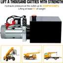 DC HOUSE Electric Hydraulic Pump Unit Metal Reservoir for Dump Trailer (Double Acting 10 Quart)