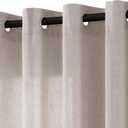 Oatmeal Linen Curtains 90 Inch Length 2 Panels for Living Room Bedroom, Light Filtering Sheer Curtains 90 Inches, Elegant Modern Grommet Semi Sheer Soft Privacy Drapes