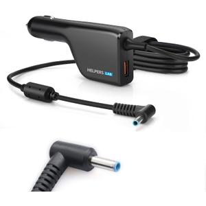 19.5V 3.33A 65W Blue Tip Car Adapter Charger with USB QC3.0 Compatible for HP Laptop Envy4 Envy6 EliteBook TouchSmart Folio Pavilion Stream Spectre Zbook chromebook Power Supply