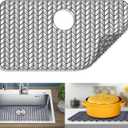 Sink Protectors for Kitchen Sink 12" 13" 16" 18" 19" 24" 26" 28" 29" Silicone Sink mat| Silicone Kitchen Sink Mat Grid for Bottom of Farmhouse Stainless Steel(28.4"x 15.2"Gray)