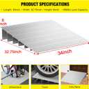 Door Threshold Ramp 6" Rise Door Ramp Aluminum Entry Ramp or Doorways Rated 800 lbs Load Capacity forWheelchair Scooters Power Chairs Walkers Metallic