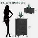 3 Drawers Dresser for Bedroom Fabric Storage Tower with Wooden Top, 11.8"D x 15.7"W x 29.5"H