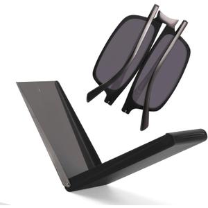 SKYOAK Unbreakable Evolved Folding Reading Sunglasses Women Men Blue Light Blocking Anti UV Eyestrain Foldable Portable Compact Lens Sun Readers Upgraded Metal Case Pocket Computer glasses 2.5 BLACK