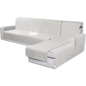 VANSOFY Sectional Couch Covers, L Shaped Sofa Slipcover,X-Large, Off White