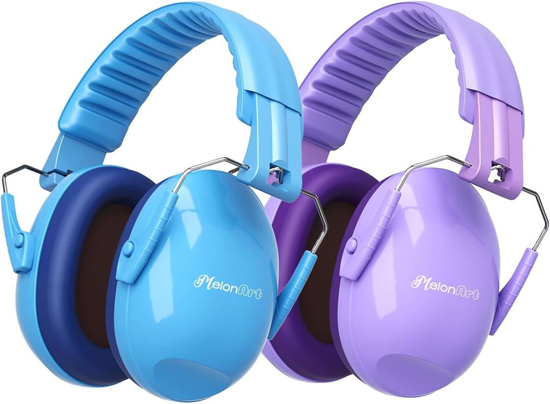MelonArt Kids Ear Protection, Noise Cancelling Headphones for Kid Hearing Protection for Autism Sensory Shooting (Blue&purple)
