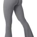 YEOREO Women's Baverly Workout Flare Leggings (Large, Dark Gray)