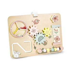 Wooden Montessori Busy Board for 1 Year Old, Sensory Activity Board for Toddlers 2-4, Montessori Baby Fine Motor Skills Toy, Educational Travel Gift for Kids