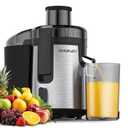 CHOPJOY Juicer Machine, 500W Juicer for Fruit and Vegetable, Compact Centrifugal Juicer Extractor Juice Maker with 3-Speed Setting, Easy to Clean, Stainless Steel, BPA Free, Normal, Black, AMR513