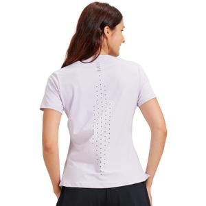 Yoga Women Short Sleeve T-Shirts UPF 30+ Sun Protection Quick Dry Athletic Running Workout Tops Ultra-Soft (Small, Purple)