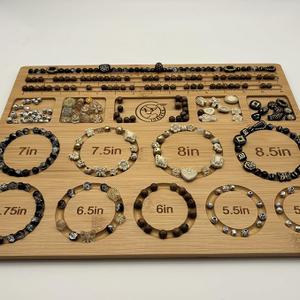 NOAVAOL Bead Boards for Jewelry Making, Combi Bamboo Beading Board for Jewelry Bracelet Making, Beading Trays Design Mats for Necklace, Bracelet, DIY Design Bamboo