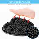 BESKAR Larger Shower Foot Scrubber Mat with Non-Slip Suction Cups- Cleans, Smooths, Exfoliates & Massages your Feet Without Bending, Improve Foot Circulation & Soothes Tired Feet, Black