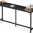 ODK 71 Inch Bar Table, Bar Height Pub Table, Counter Height Bar Table, Rectangular High Top Kitchen & Dining Counter Tables with Sturdy Legs & Easy-to-Clean Top, Black