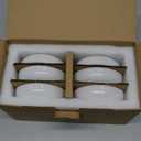 famiware Nature Ceramic Soy Sauce Dish, Dipping Bowls Set of 6, 3 oz Dipping Sauce Bowls/Dishes/Cups/Plates, Small Serving Bowls for Side Dishes, Condiments, Sushi, Appetizer, Dessert, Snowy White