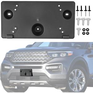 OKPARZ Front Bumper License Plate Frame Bracket Holder Compatible for Ford Explorer 2020 2021 2022 2023 2024 LB5Z-17A385-AA FO1068182