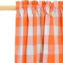Window Curtain Valances 14 inches Long Living Room Bedroom Kitchen 1 Panel Buffalo Check Small Short Mini Valance Curtain Topper Rod Pocket Classic Country Farmhouse 90W"x14L" - Orange & White