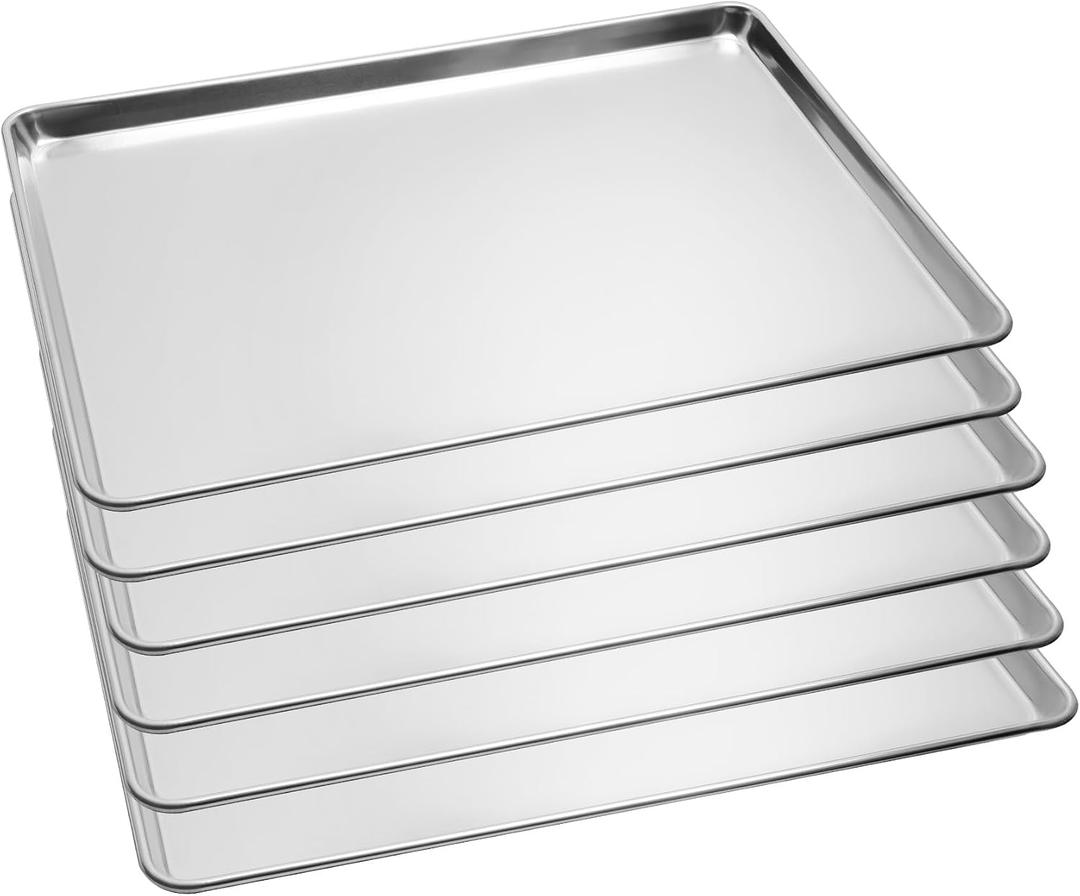 Aluminum Baking Sheet Pans, Full Size 26"x18", 6 Pack, Standard 26"×18"
