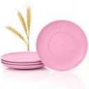 Wheat Straw Plates - Set of 4 - Small Plates 6 inch Lightweight Reusable Wheat Straw Dinnerware - BPA Free & Eco-Friendly - Wheat Dishes
