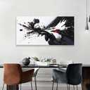 QSQ Black And White Wall Art Modern Abstract Wall Art For Living Room Prints Black Canvas Art Wall Decor Abstract Paintings Picture For Bedroom Office Home Wall Decor Chicago Artwork 24 × 48 In