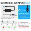 2 x 9V Heated Jacket Battery Adapter, Type-C to DC 3.5-4.0mm Charger Cable for 7.4V and 8.4V for Milwau-keeMakita, Dewalt Heated Jackets, Heated Vests and Heated Hoodies (Not for 12V Heated Gear)