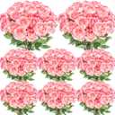 Hotop 80 Pcs Rose Artificial Flowers Bulk with Long Stem, Silk Roses Realistic Fake Flowers Bouquet for Wedding Table Centerpieces Bridal Shower Party Home Decorations(Gradient Pink)