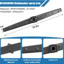 W10498900 Dishwasher Center Wash Arm Assembly Replacement compatible with Whirlpool AP6022331 WPW10498900