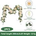 MAKHOT 2PCS Eucalyptus Garland, 6.6Ft Artificial Greenery Garlands Flower Decor, Green Spring Garland Wreath Vines Decorations for Table Home Wedding Mantle Party (Champagne)